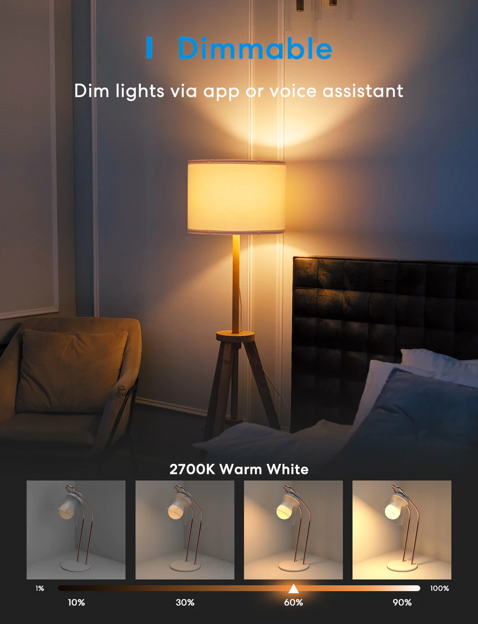 2 b8655c57 47fd 4203 89e3 7679b4349426 Meross Smart LED Light Bulb, Compatible with Apple HomeKit, Siri, Alexa,Google Home