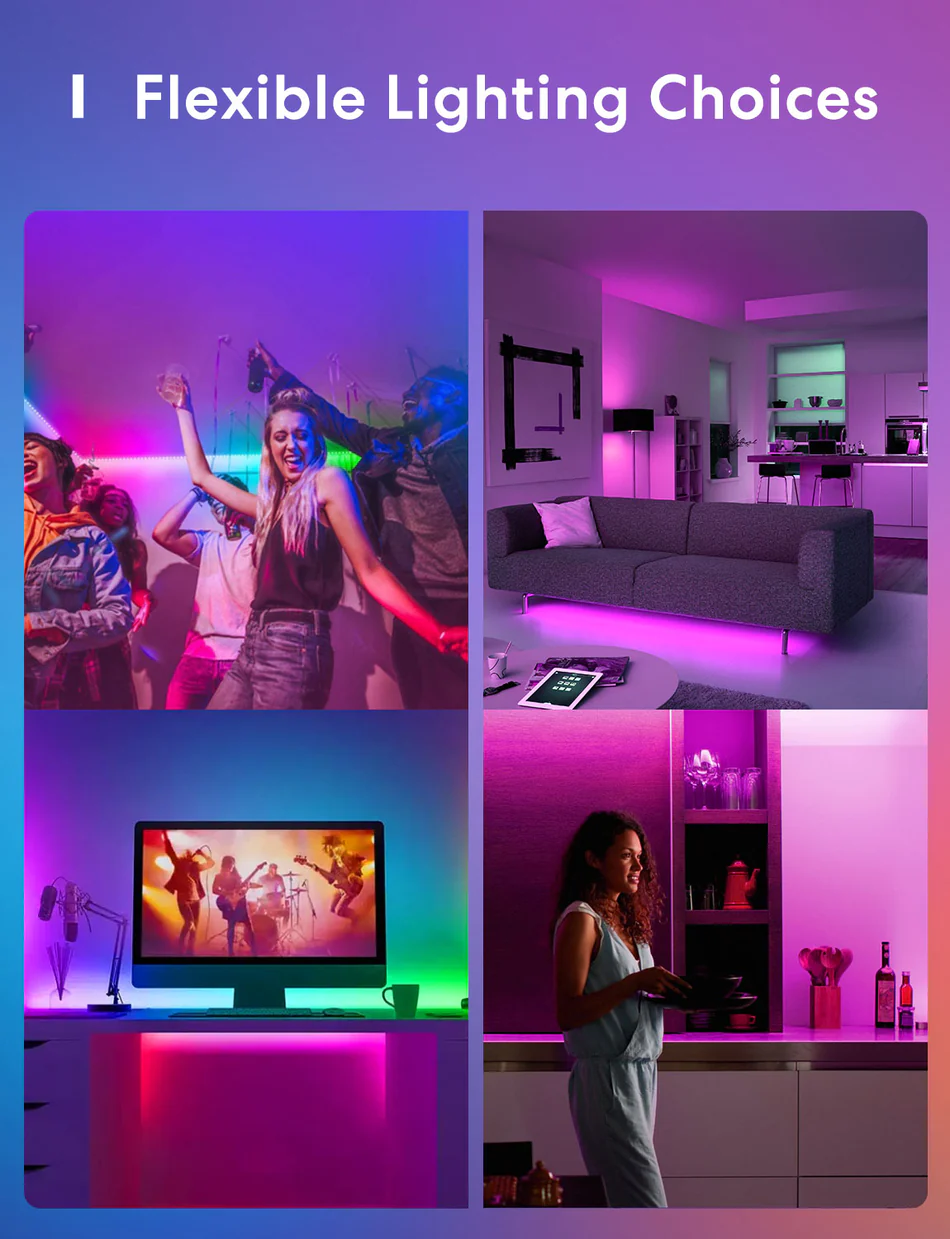 6 bc9849dd 5f87 497e 88e0 c341d30afbab Meross LED light strip 5M: Apple HomeKit, Siri, Alexa compatible. RGBWW color changing for home, bedroom.
