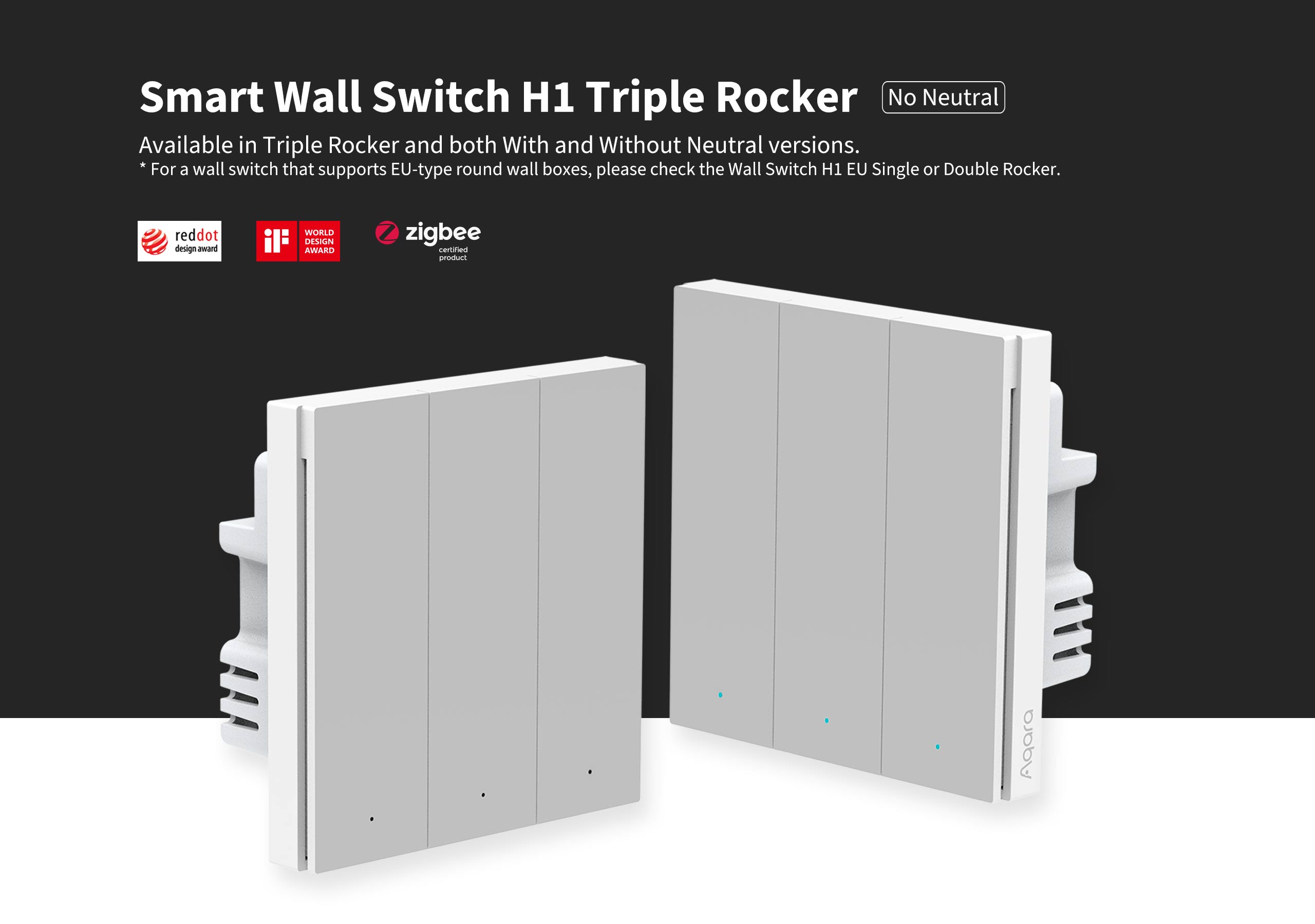 Smart wall switch h1 triple rocker no neutral pc 01 Aqara Smart Wall Switch Triple Rocker H1