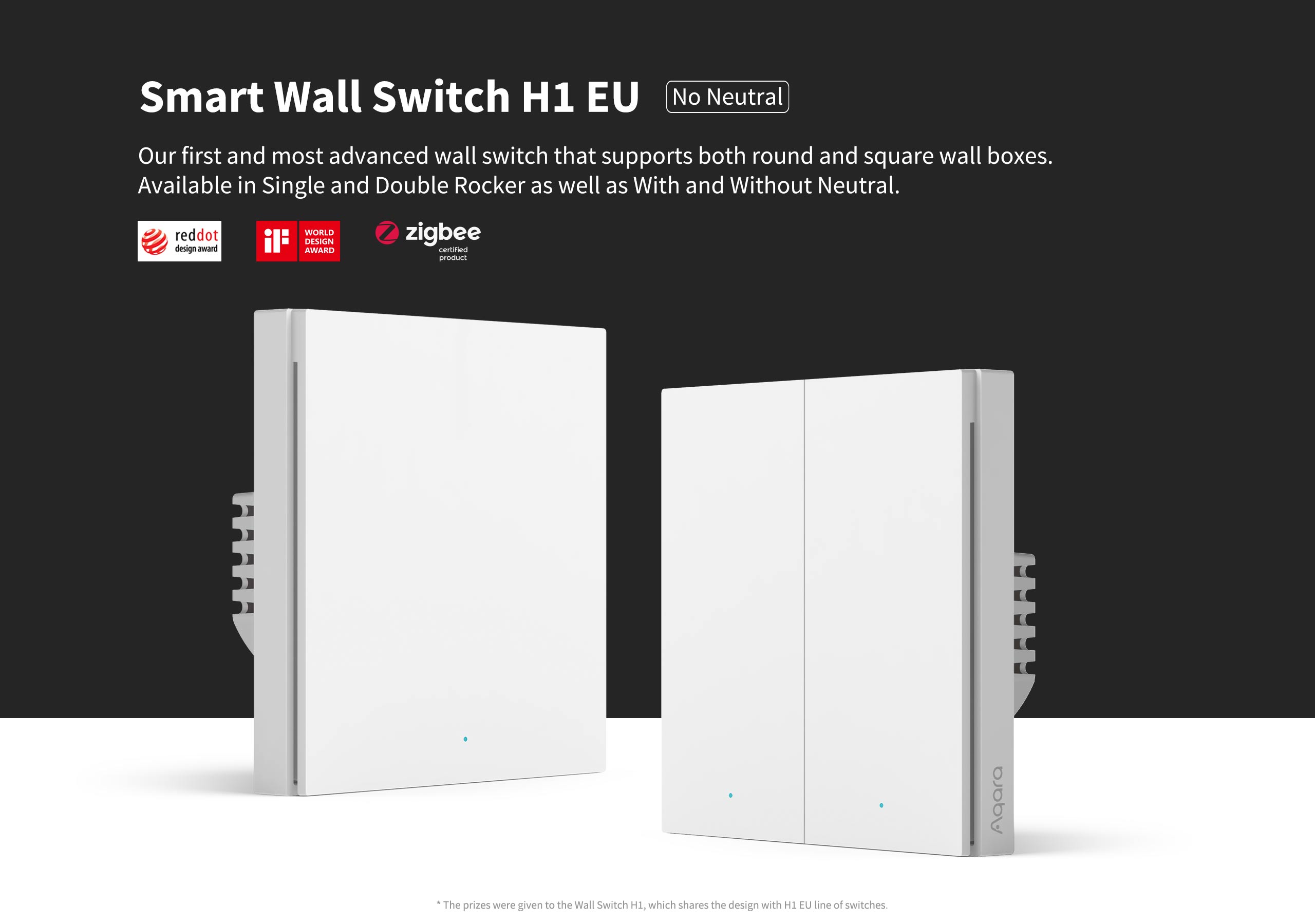 Smart Wall Switch H1 No Neutral pc 01 Aqara Smart Light Switch (No Neutral, Double Rocker), Requires AQARA HUB, Zigbee Light Switch, Remote Control and Smart Home Automation