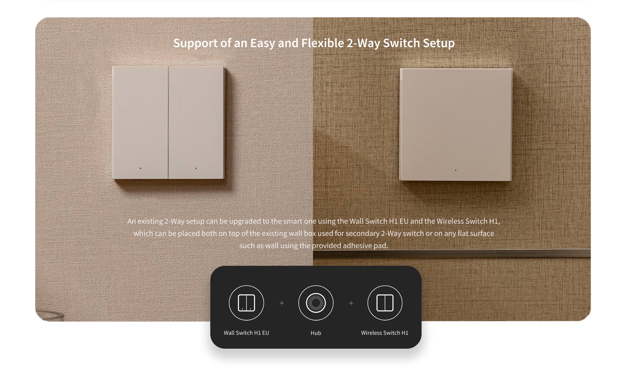 Smart Wall Switch H1 No Neutral pc 05 Aqara Smart Light Switch (No Neutral, Double Rocker), Requires AQARA HUB, Zigbee Light Switch, Remote Control and Smart Home Automation