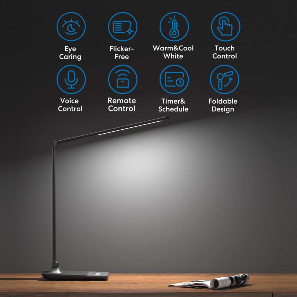 2 Meross Smart LED Desk Light, Metal LED Desk Lamp Works with HomeKit, Alexa and Google Home