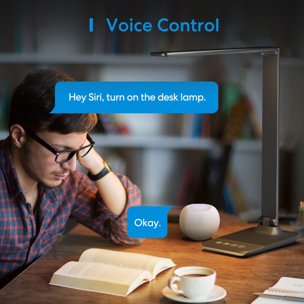 8 1 Meross Smart LED Desk Light, Metal LED Desk Lamp Works with HomeKit, Alexa and Google Home