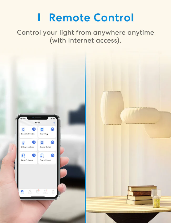 meross Smart Light Switch Supports Apple HomeKit, Siri, Alexa, Google  Assistant & SmartThings, 2.4GHz Wi-Fi Light Switch, Neutral Wire Required,  Single Pole, Remote Control Schedule, 2 Pack 